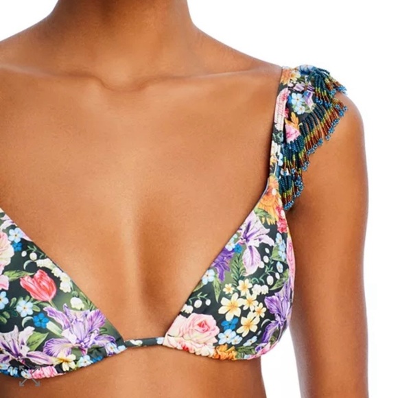 Agua Bendita Rosie Dreamin Bikini Top NWT Size M Beaded Straps - Picture 4 of 12